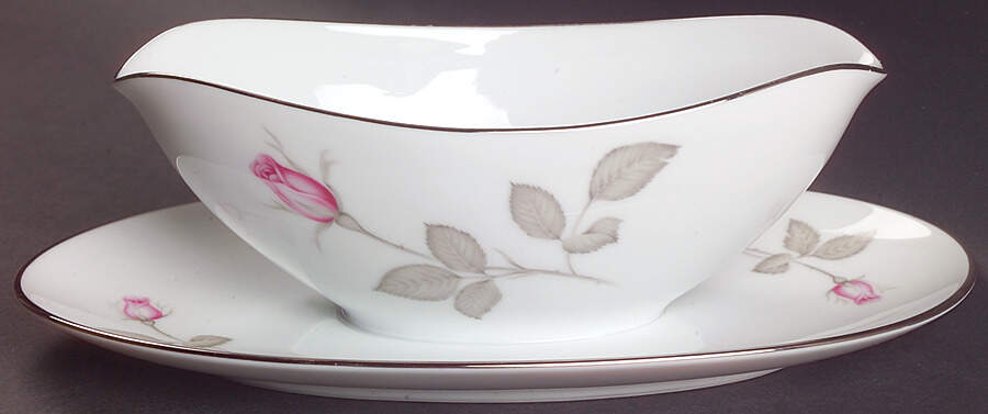 Zylstra Rose (Coupe, Japan) Gravy Boat with Attached Underplate by Zylstra-1