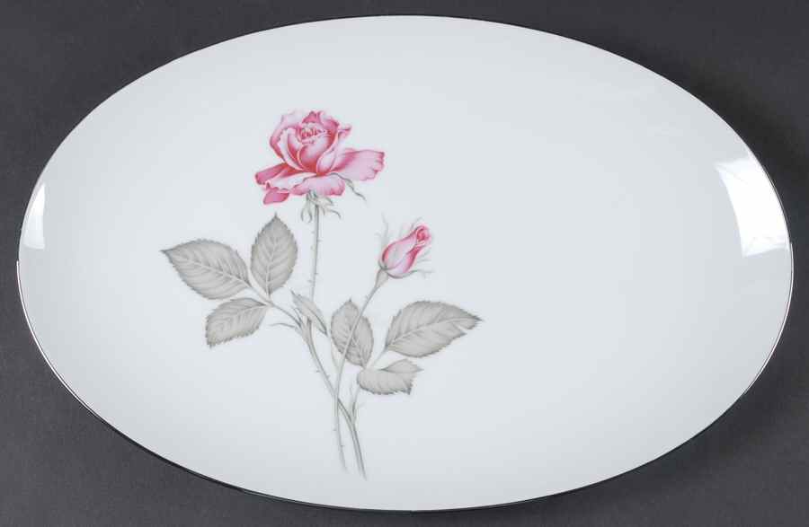 Zylstra Rose (Coupe, Japan) 14" Oval Serving Platter by Zylstra-1