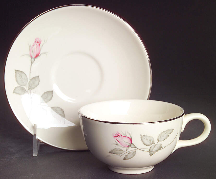 Zylstra Rose (Coupe, USA, Cream) Flat Cup & Saucer Set by Zylstra-1