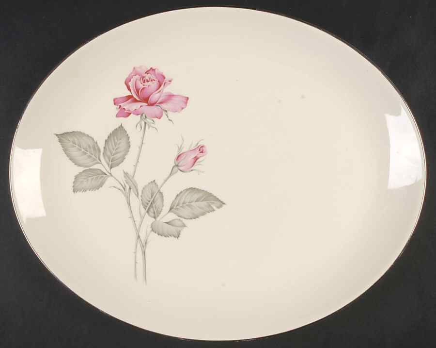 Zylstra Rose (Coupe, USA, Cream) 13" Oval Serving Platter by Zylstra-1