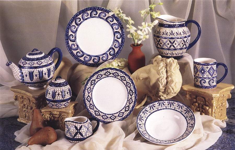 Blue Mosaic Dinner Plate by Zrike-1