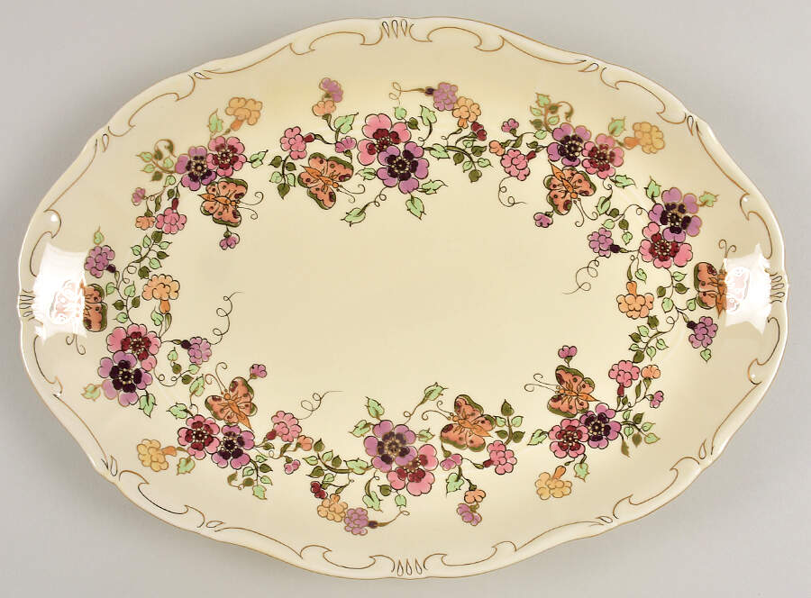 ZSO2 14" Oval Serving Platter by Zsolnay-1