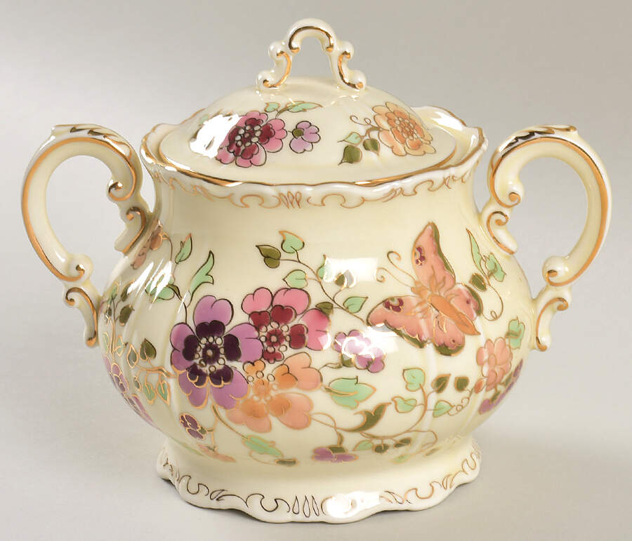 ZSO2 Large Sugar Bowl & Lid by Zsolnay-1