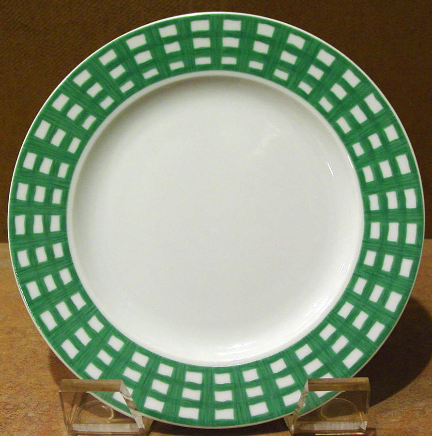 Stripes and Checks Green Salad Plate by Zrike-1