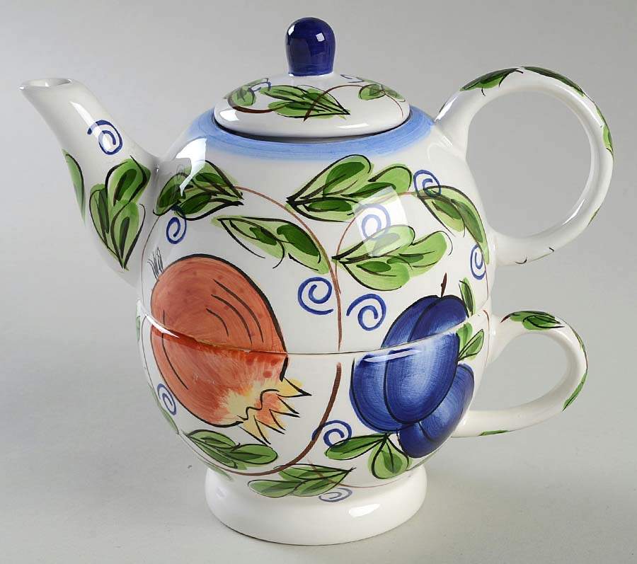 Amalfi Individual Teapot & Lid with Cup by Zrike-1