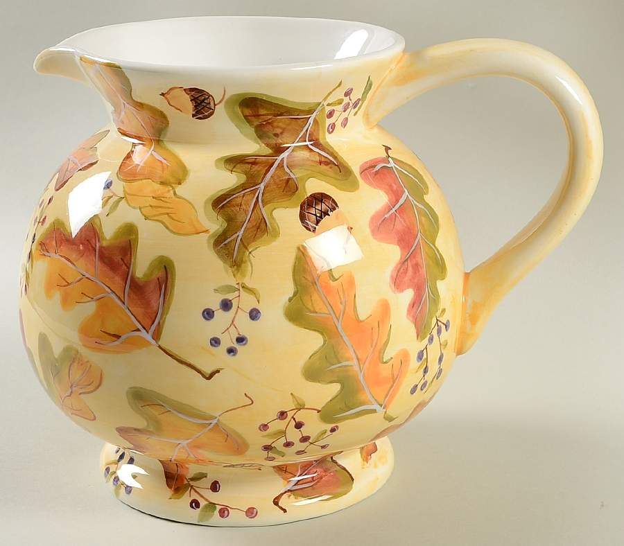 Harvest Leaves Acorns 96 Oz Pitcher by Zrike-1