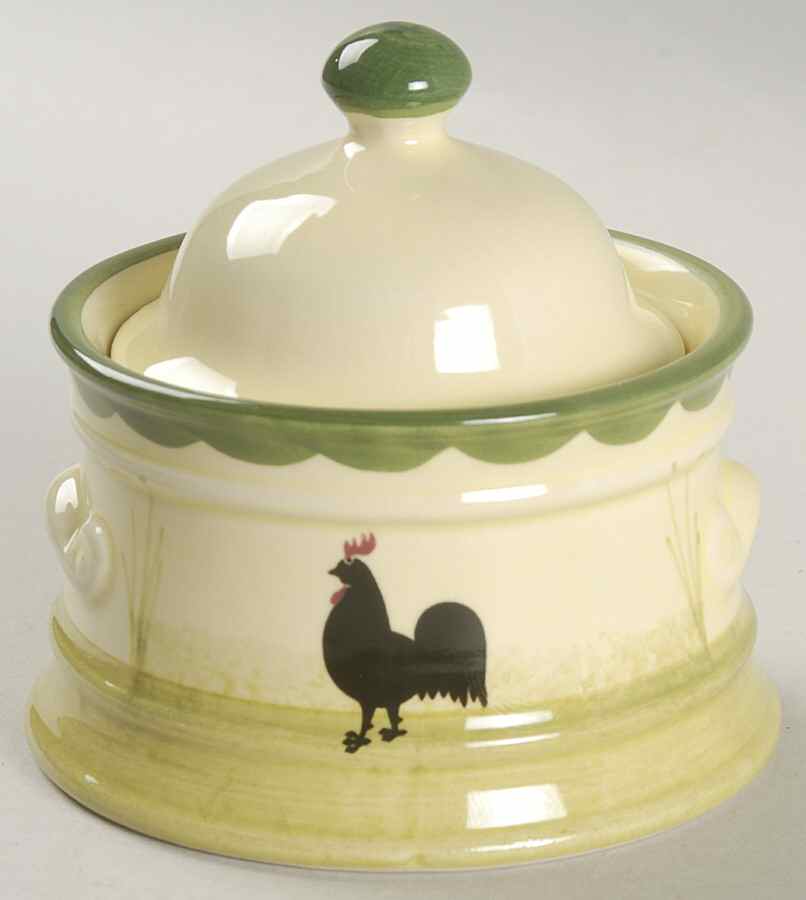 Cocks and Hens Sugar Bowl & Lid by Georg Schmider-1