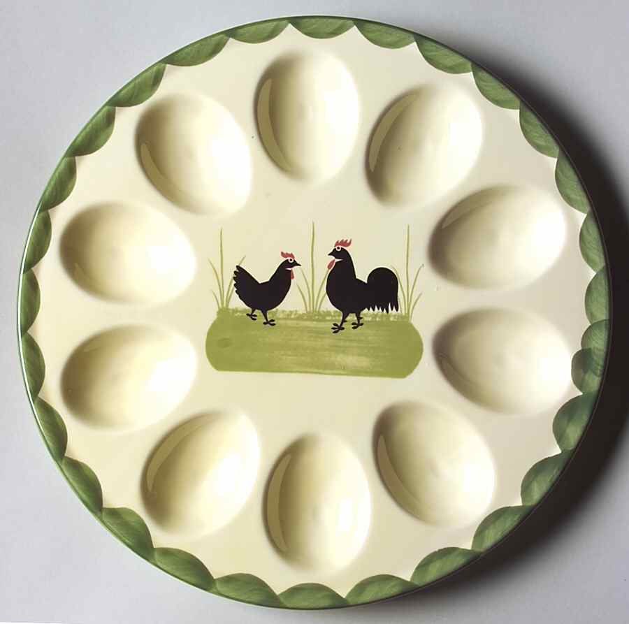 Cocks and Hens Deviled Egg Plate by Georg Schmider-1