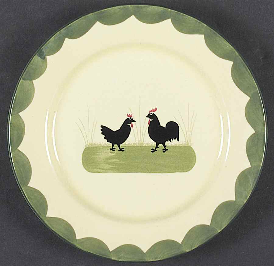 Cocks and Hens Bread & Butter Plate by Georg Schmider-1