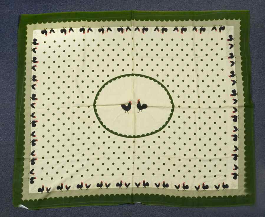 Cocks and Hens 50" X 84" Rectangular Tablecloth by Georg Schmider-1