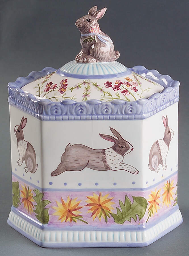 Meadow Bunny Medium Canister & Lid by Zrike-1