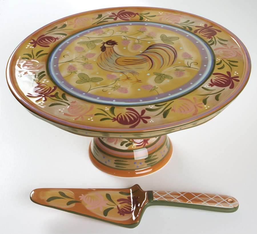 Chanticleer Footed Cake Plate & Server (Boxed) by Zrike-1