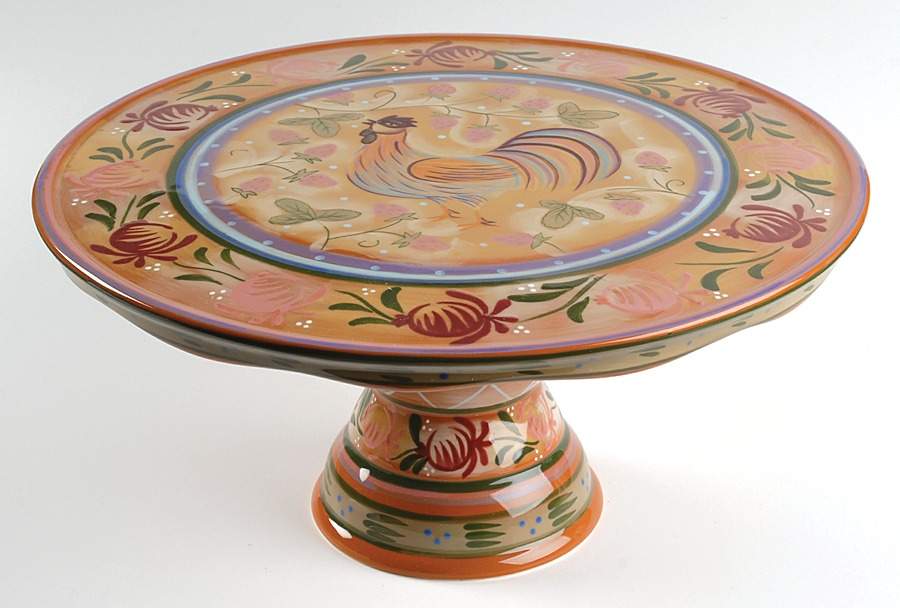 Chanticleer 12" Diameter Pedestal Cake Stand by Zrike-1