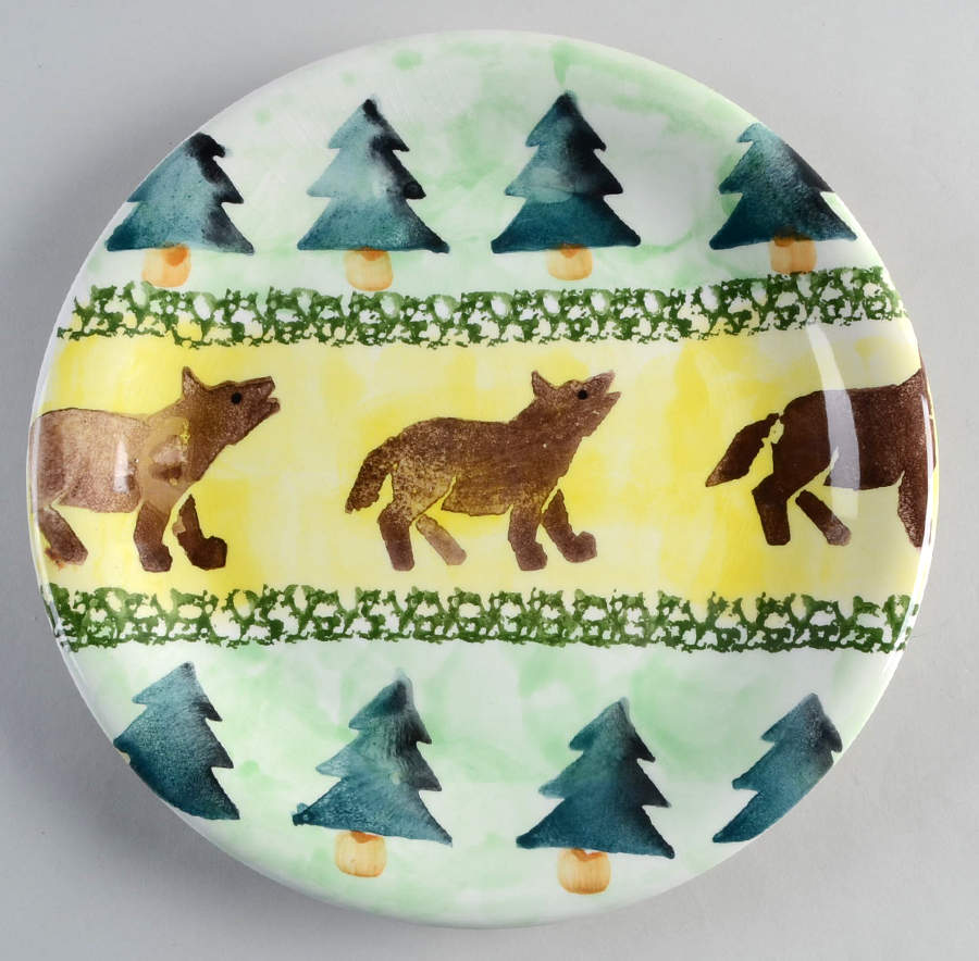 Cabin Fever (Trees, Animals) Dinner Plate by Zrike-1