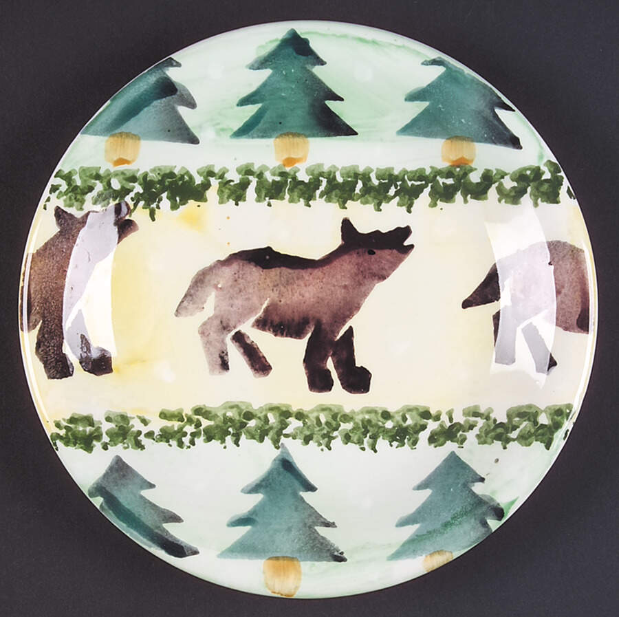 Cabin Fever (Trees, Animals) Salad/Dessert Plate by Zrike-1