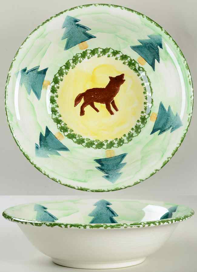 Cabin Fever (Trees, Animals) Soup/Cereal Bowl by Zrike-1
