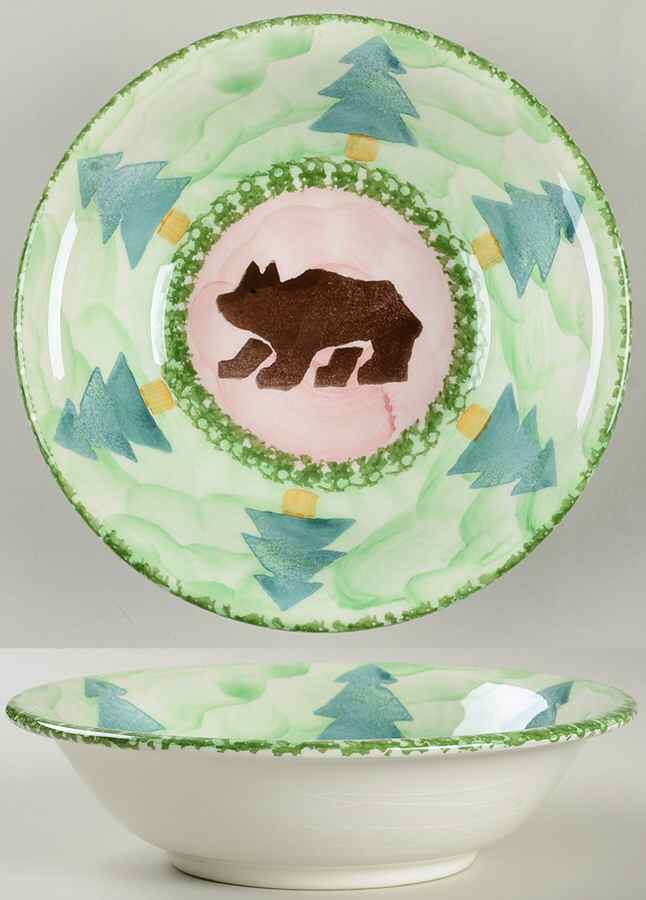 Cabin Fever (Trees, Animals) Soup/Cereal Bowl by Zrike-1