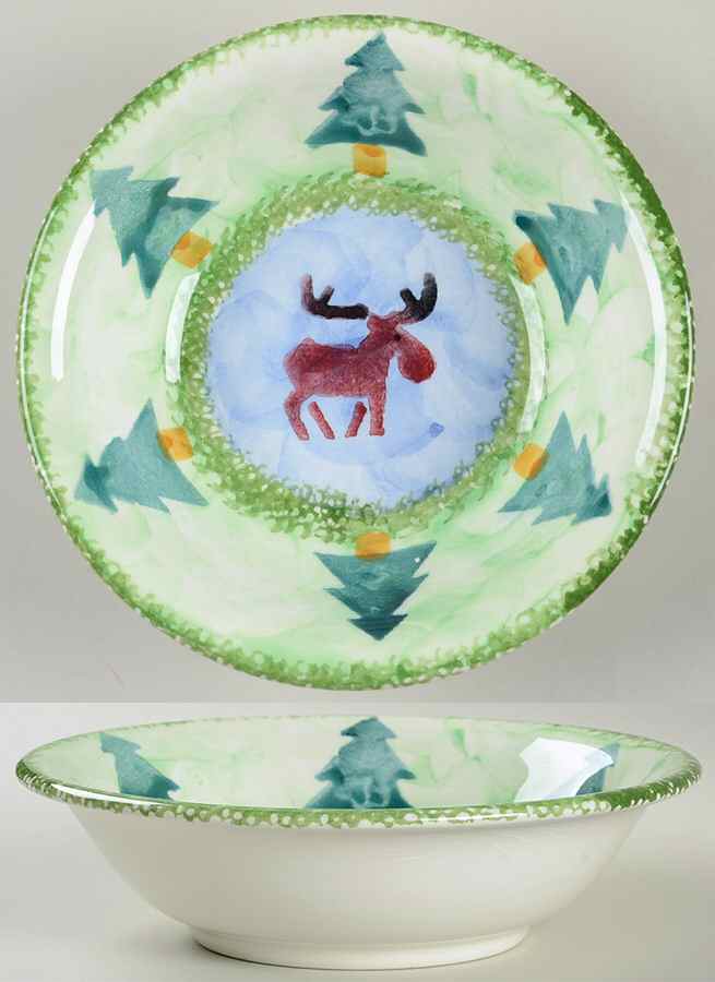 Cabin Fever (Trees, Animals) Soup/Cereal Bowl by Zrike-1