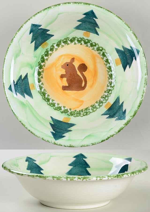 Cabin Fever (Trees, Animals) Soup/Cereal Bowl by Zrike-1