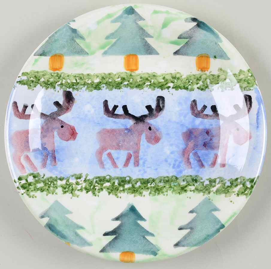 Cabin Fever (Trees, Animals) Salad/Dessert Plate by Zrike-1