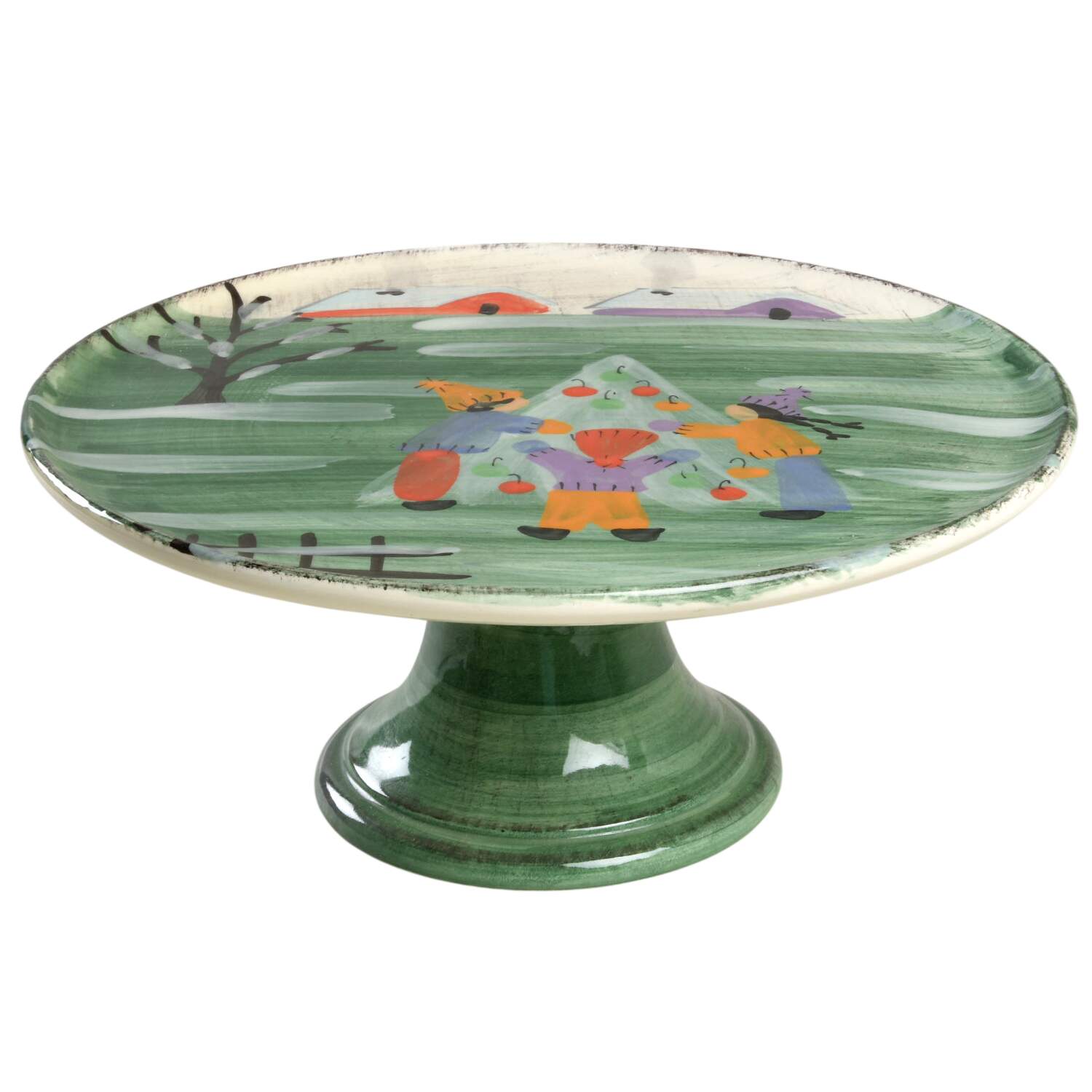 Winter Frolic Footed Cake Plate by Zrike-1
