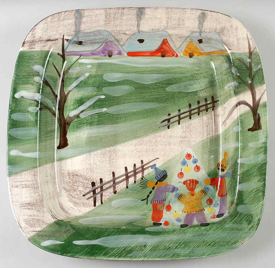Winter Frolic Square Tray by Zrike-1