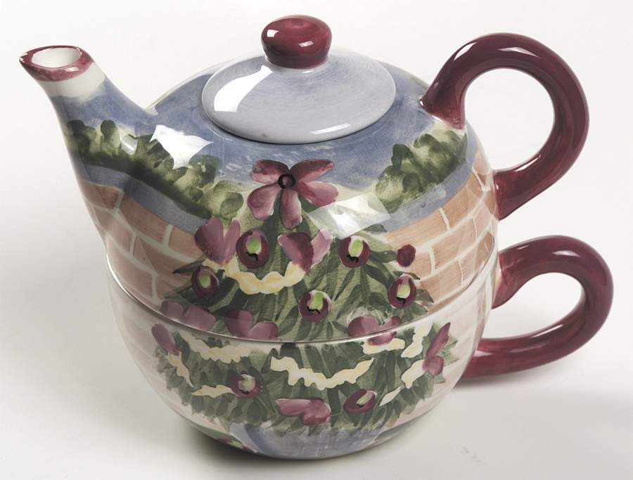 Holiday Estate of Mind Individual Teapot & Lid with Cup by Zrike-1