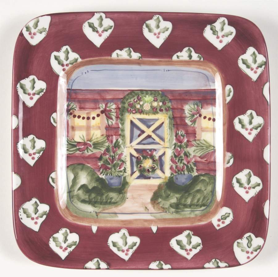 Holiday Estate of Mind Square Salad Plate by Zrike-1