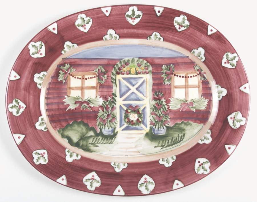 Holiday Estate of Mind 19" Oval Serving Platter by Zrike-1
