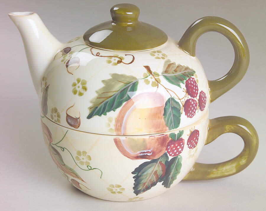 Garden Splendor Individual Teapot & Lid with Cup by Zrike-1