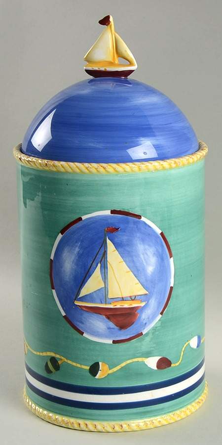 Maritime Collection Large Canister & Lid by Zrike-1