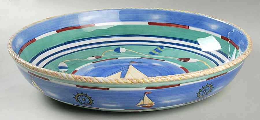 Maritime Collection 13" Pasta Serving Bowl by Zrike-1