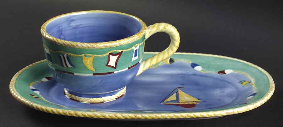 Maritime Collection Snack Plate & Cup Set by Zrike-1