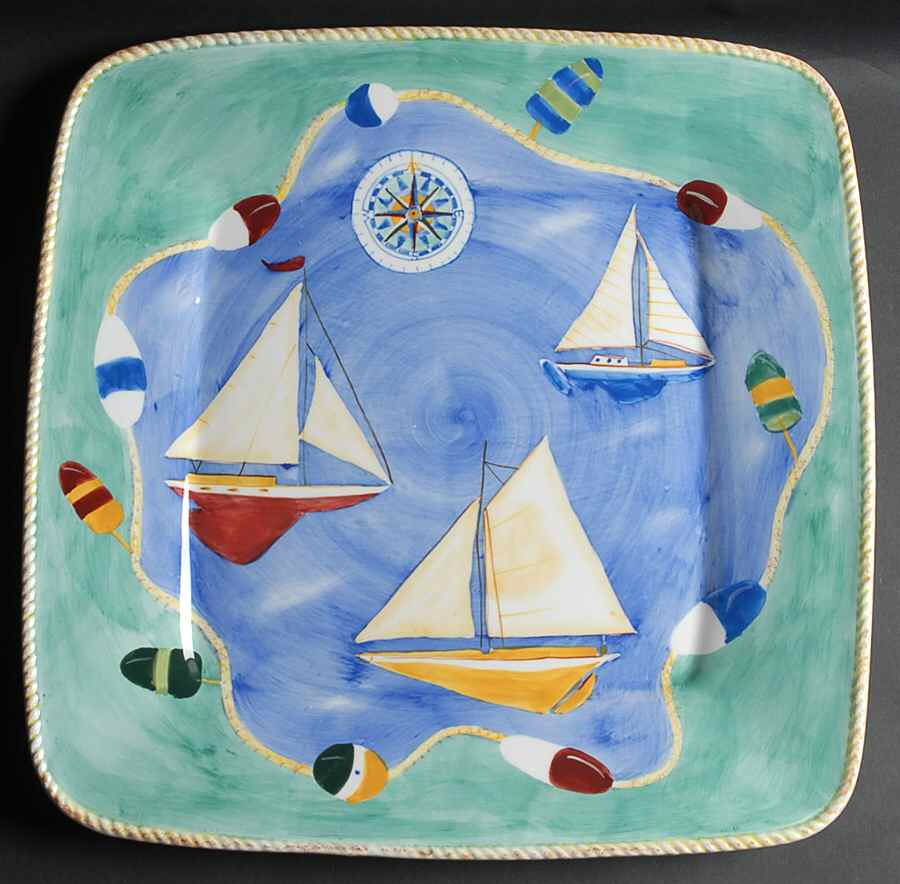 Maritime Collection 16" Square Serving Platter by Zrike-1