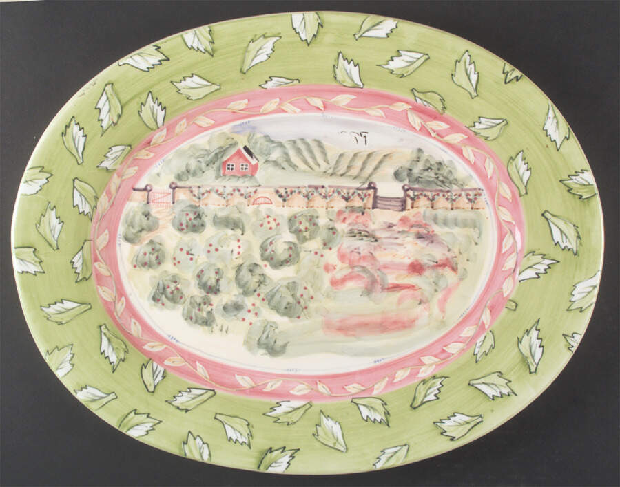 In The Garden 19" Oval Serving Platter by Zrike-1
