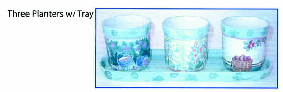 In The Garden Herb Pots with Tray (2 Pots and 1 Tray) by Zrike-1