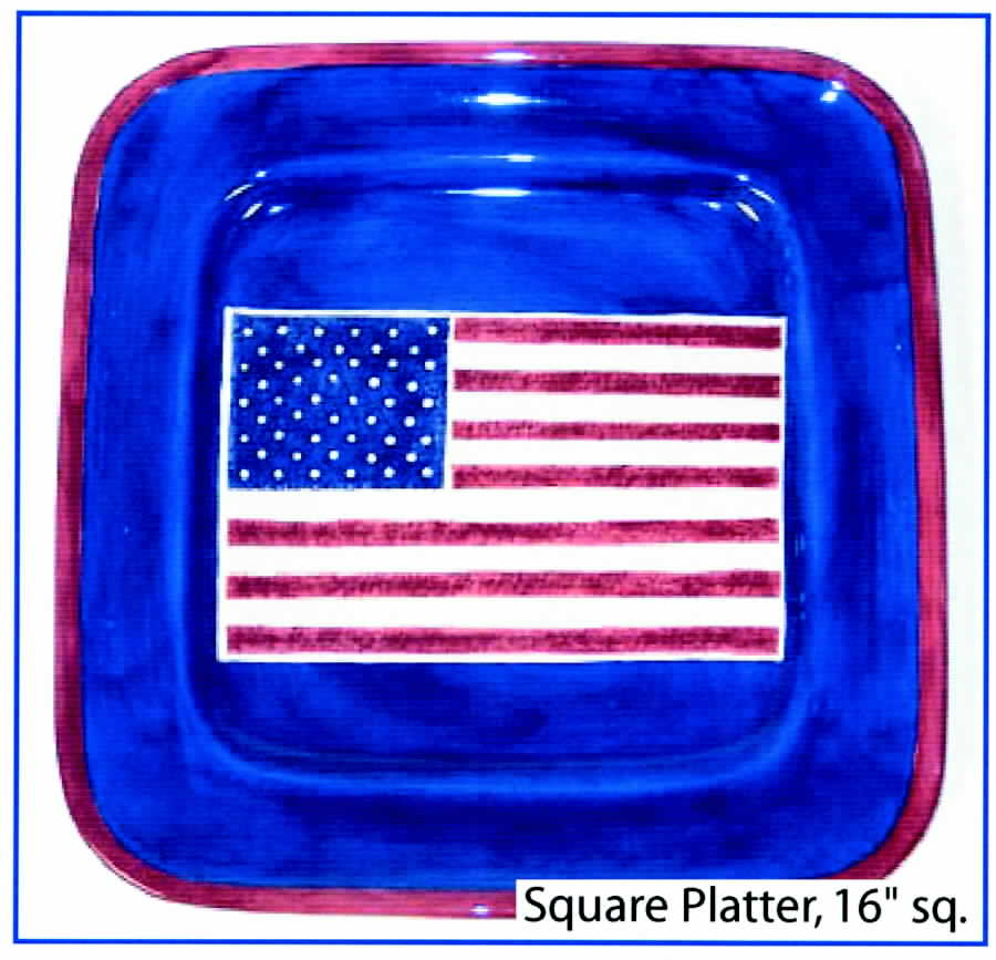 We Pledge Allegiance 16" Square Serving Platter by Zrike-1