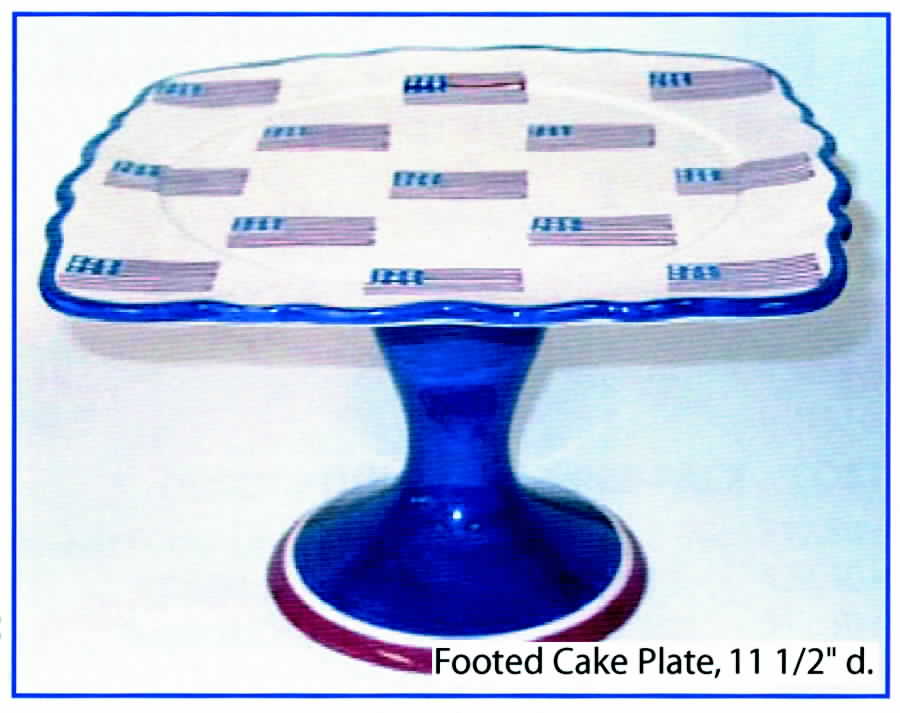 We Pledge Allegiance Footed Cake Plate by Zrike-1