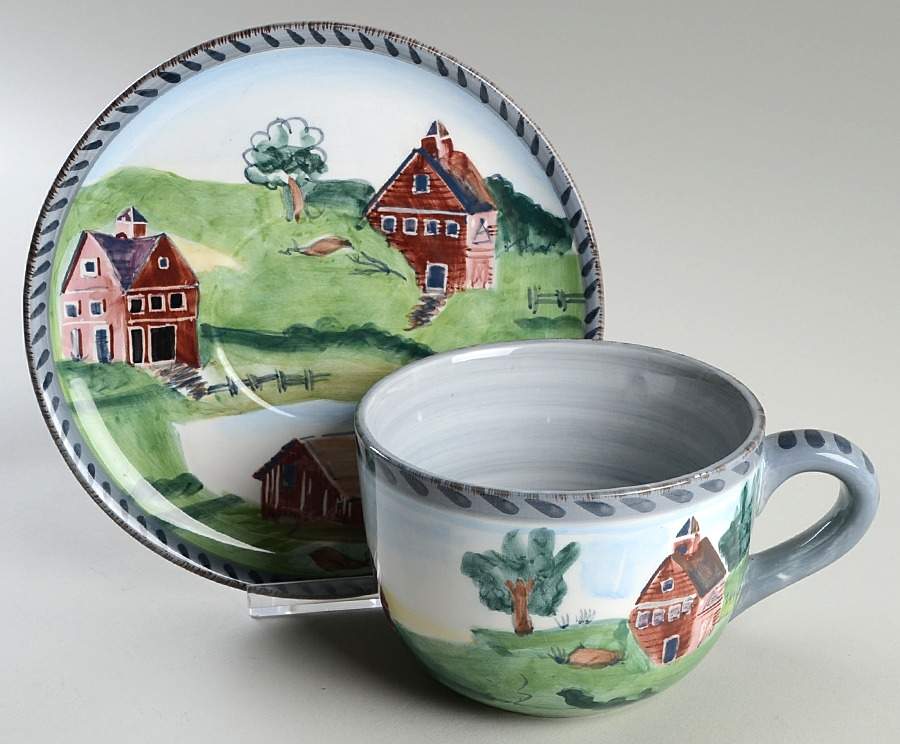 Barnyards & Bandanas Breakfast Cup & Saucer Set by Zrike-1