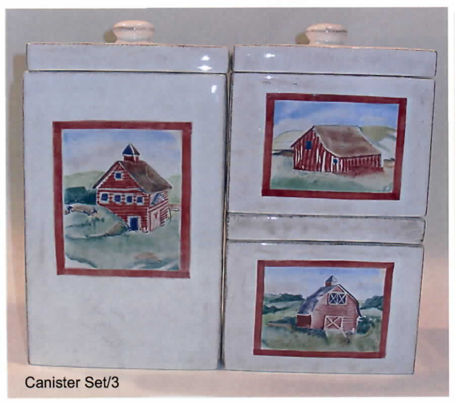 Barnyards & Bandanas (3 Piece) Canister Set (Box Set) by Zrike-1