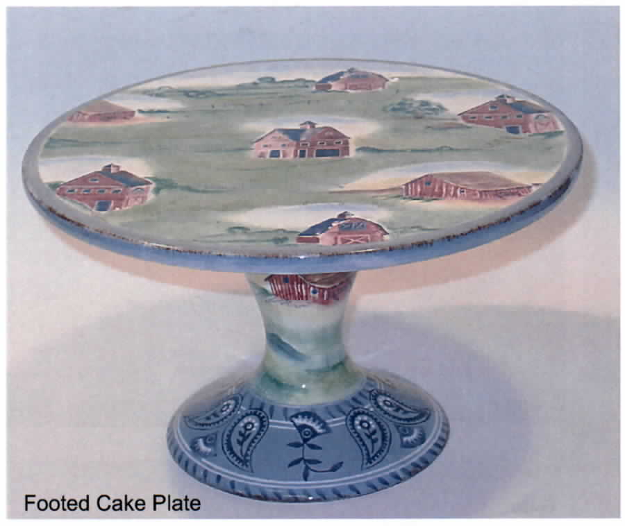 Barnyards & Bandanas 11" Diameter Pedestal Cake Stand by Zrike-1