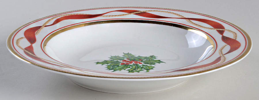 Holiday Splendour Large Rim Soup Bowl by Zrike-1