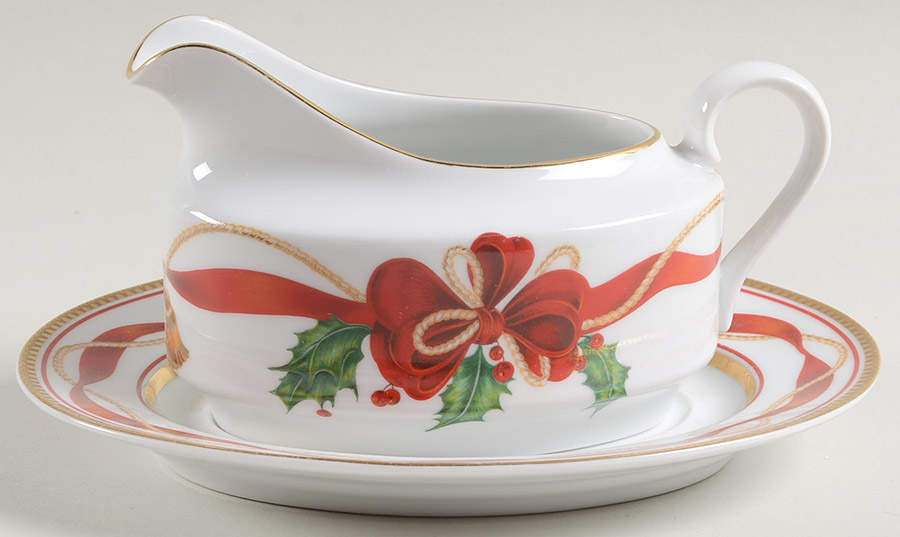 Holiday Splendour Gravy Boat & Underplate by Zrike-1