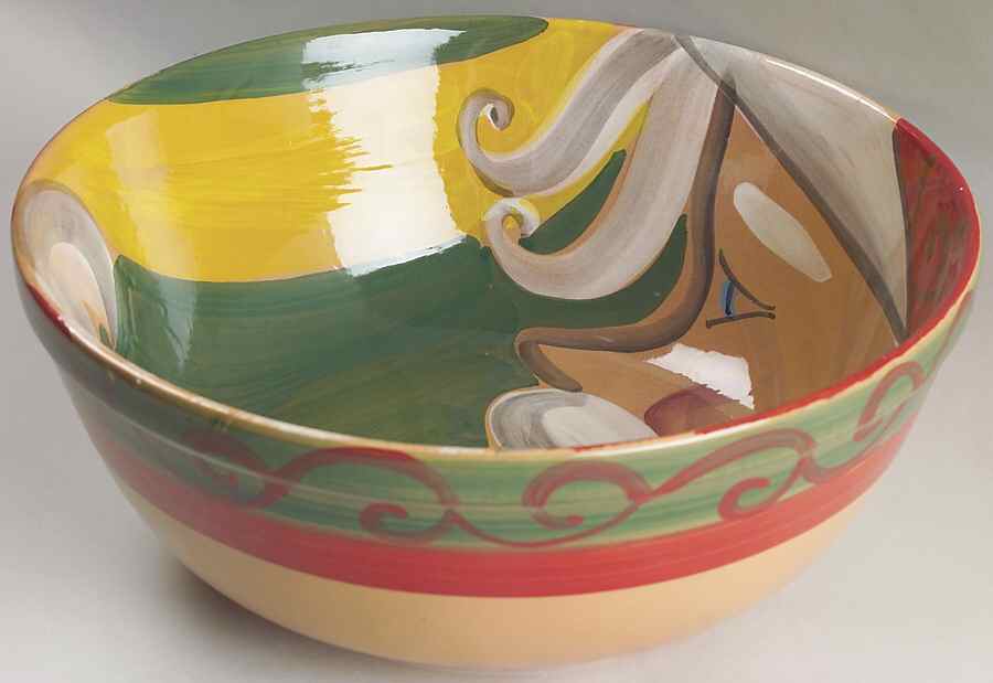 Jolly St. Nick 12" Large Salad Serving Bowl by Zrike-1
