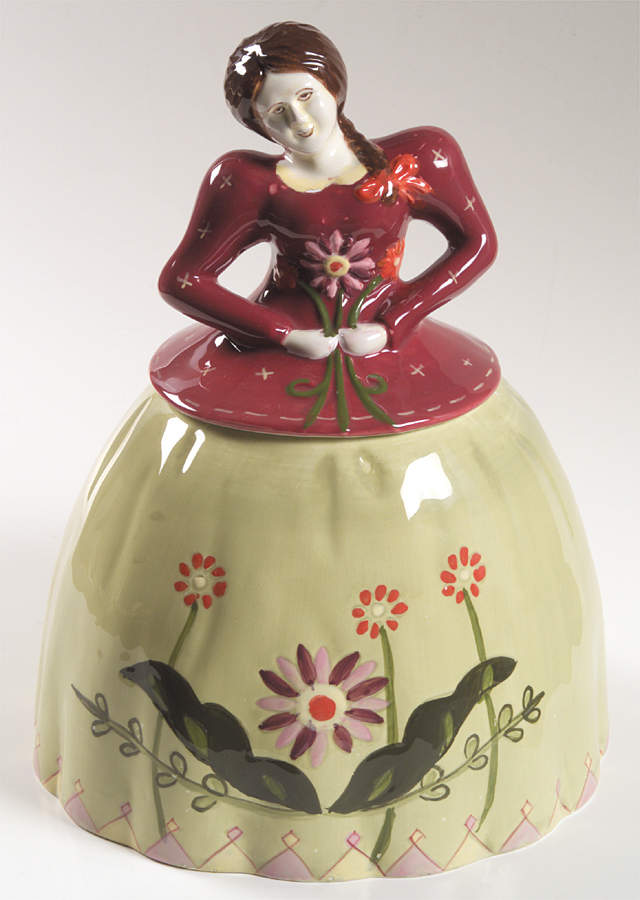 Brocade Figural Cookie Jar & Lid by Zrike-1