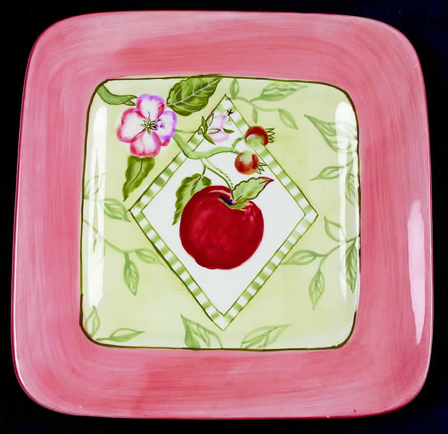 Apple Blossoms Square Salad Plate by Zrike-1