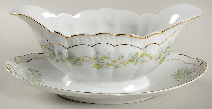 ZSC168 Gravy Boat with Attached Underplate by Z S & Co (Scherzer)-1