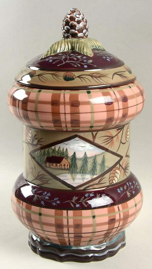 Vintage Cabin Extra Large Canister & Lid by Zrike-1