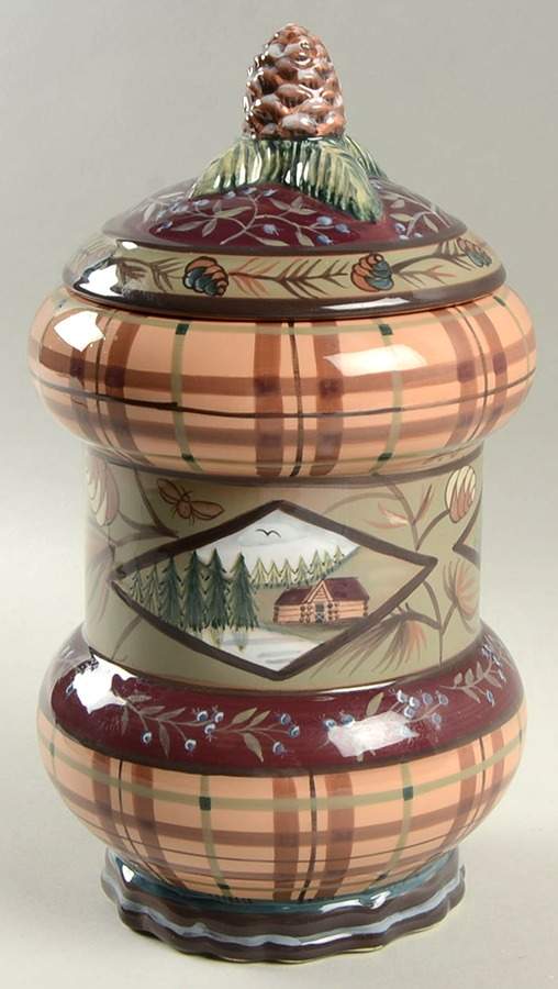 Vintage Cabin Medium Canister & Lid by Zrike-1