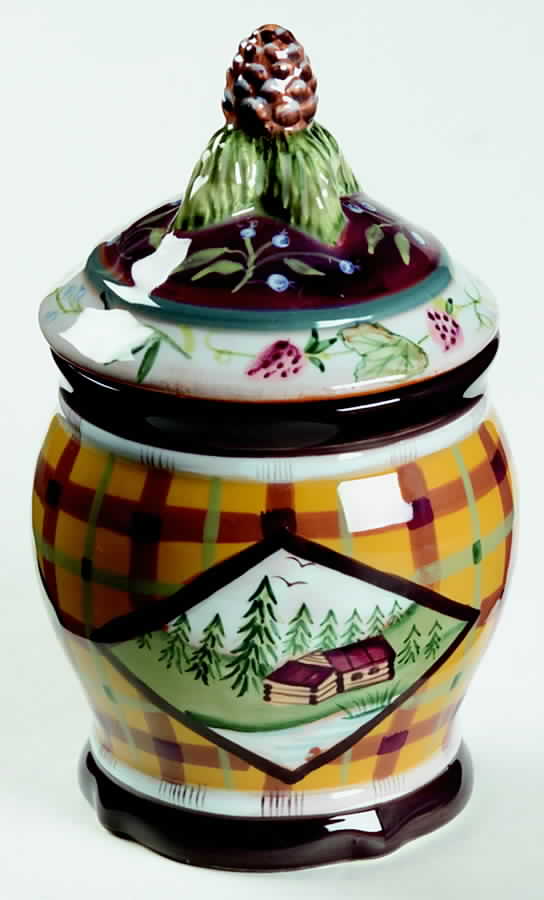 Vintage Cabin Sugar Bowl & Lid by Zrike-1